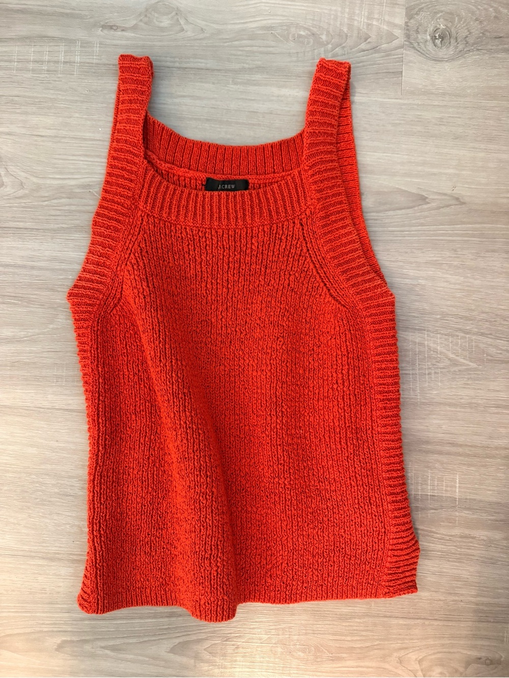 J. Crew Vibrant Orange Ribbed Knit Tank